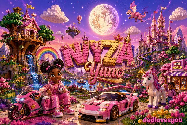 A magical LEGO kingdom made just for Nyza — from Dad